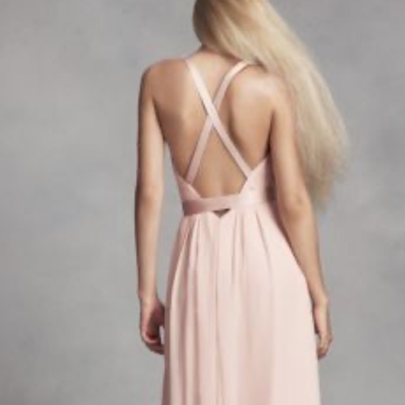 Long Chiffon dress with low criss cross back - Picture 2 of 2